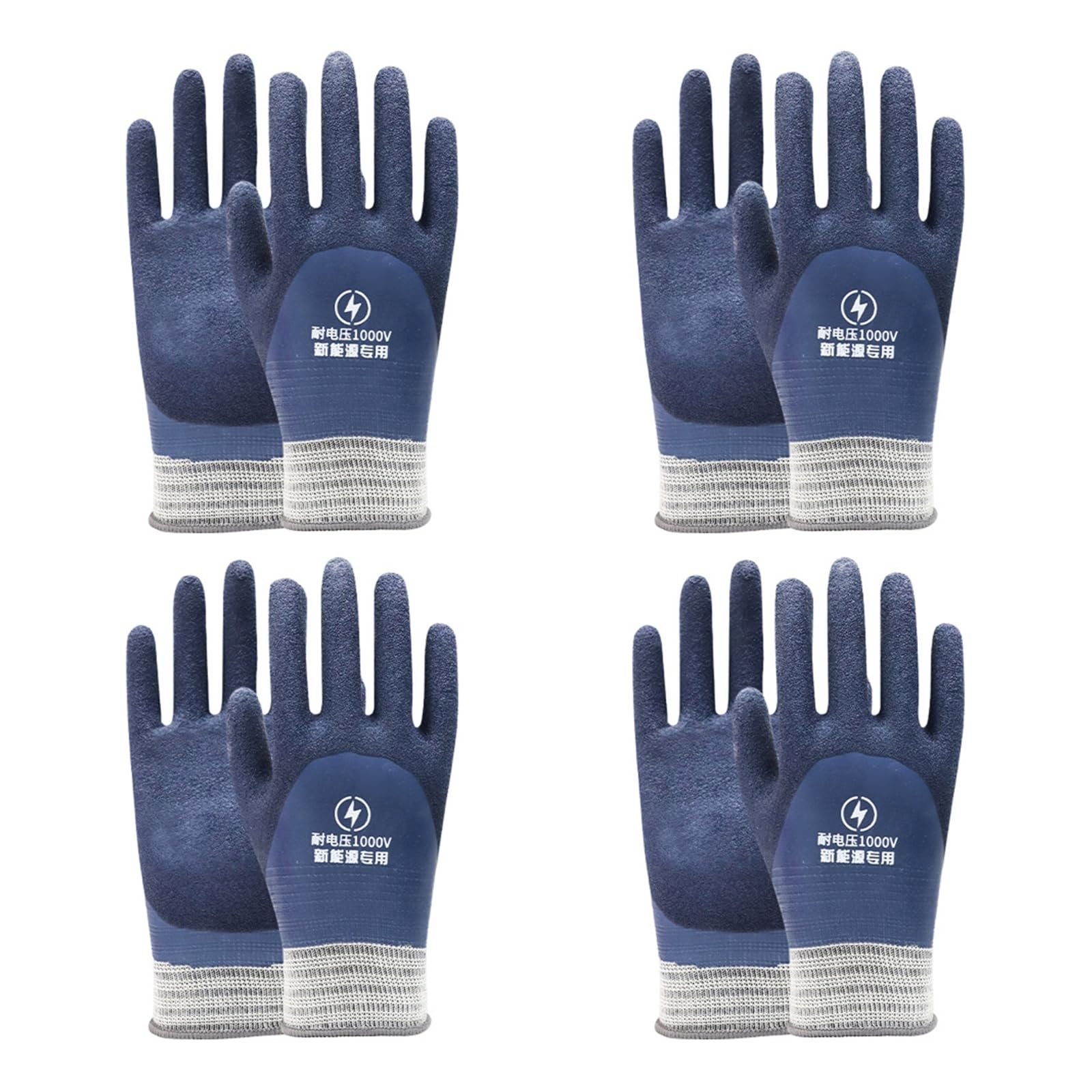Guanti da elettricista resistenti alla tensione lavoro 1000 V elettrici isolati in gomma for elettricisti prevengono gli shock(4pairs)