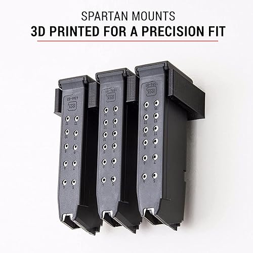 Miniatura 3 de Spartan Mounts Compatible with Glock Magazines  Firearm Accessories, Wall Mount Mag Display for Gun Room, Ammo Storage, Gun Safe Armory Tactical.