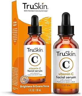 TruSkin - Suero de vitamina C para la cara, suero facial antienvejecimiento con vitamina C, ácido hialurónico, vitamina E, fórmula iluminadora, mejora la apariencia de manchas oscuras, tono, líneas