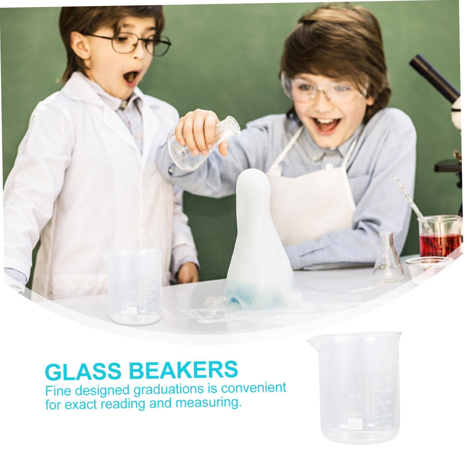 TOPBATHY Vasos Medidores De Alta Resistencia a Temperaturas 5 Piezas Vidrio Transparente Escalas Claras Experimentos Escolares