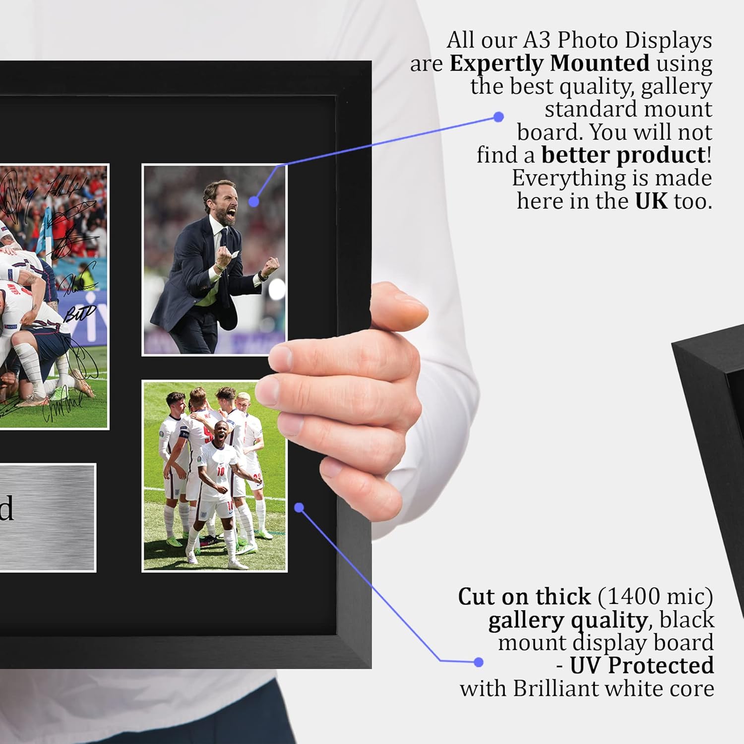 HWC Trading England Euro 2020 Finalists 16 x 12 inch (A3) Printed Gifts Memorabilia Signed Autograph Photograph Display for Football Fans and Supporters - 16" x 12" Framed