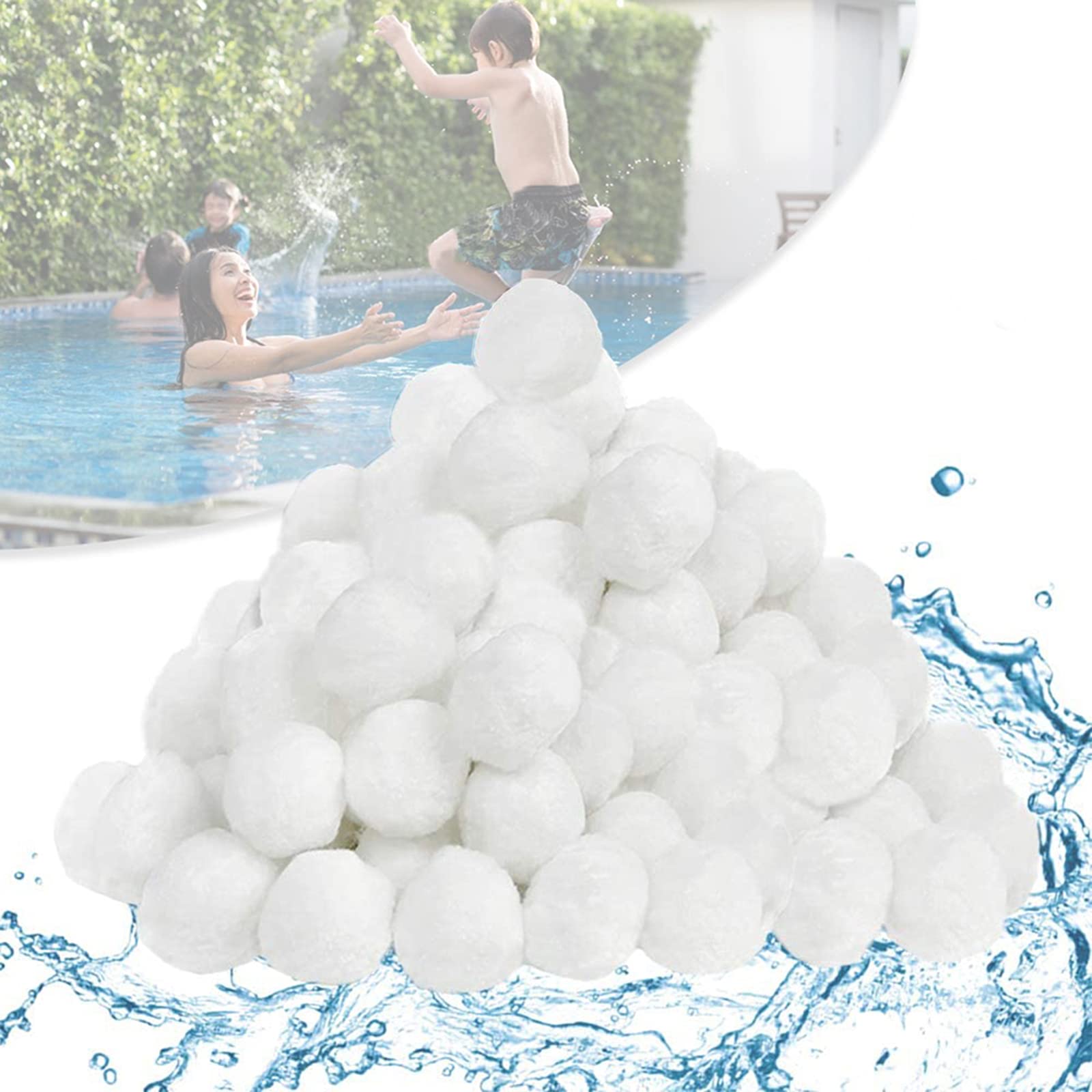 GJXJY Boules de Filtre de Piscine, Balles Filtrantes Réutilisables, Facile à Utiliser, Bonne Élasticité, Utilisées dans Les Piscines, Filtres à Sable, Filtration d'eau