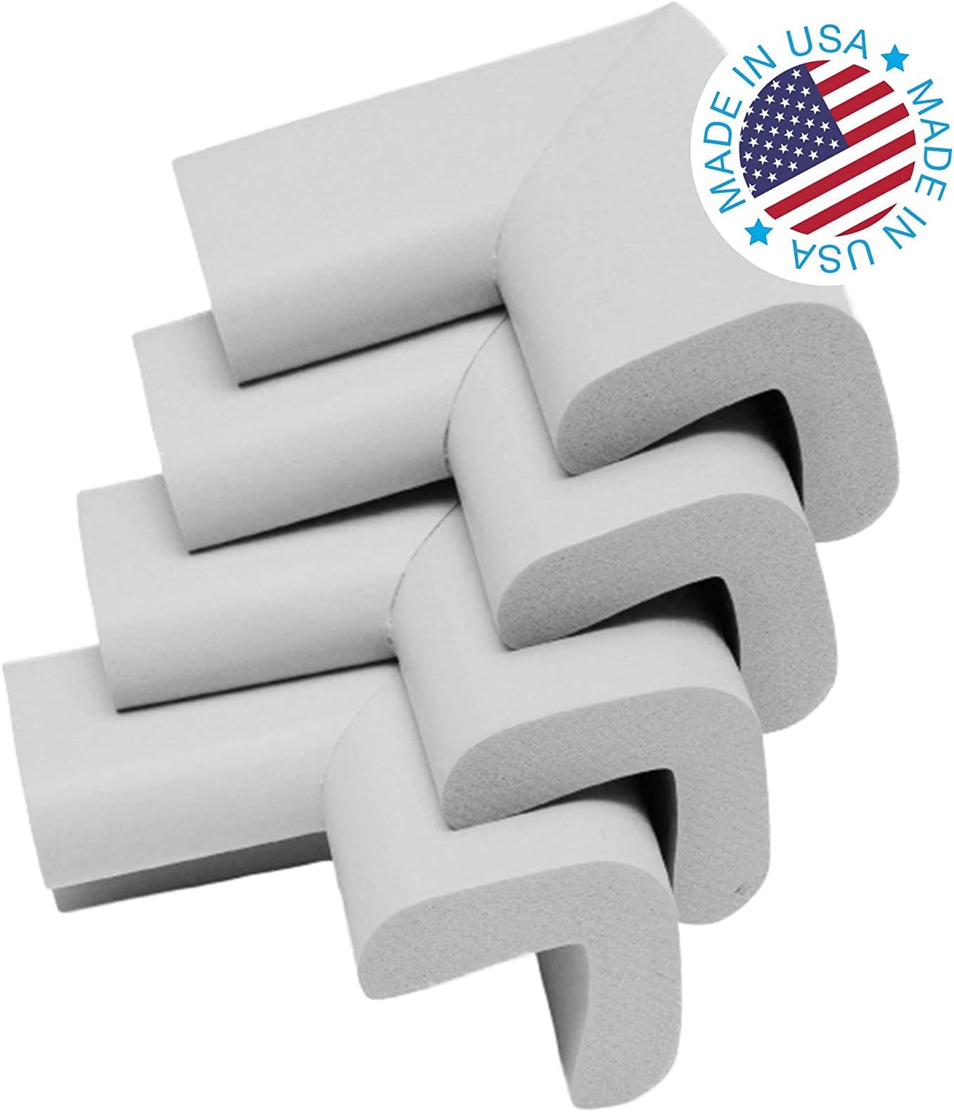 KidKusion 4- Piece Safety Corner Cushion; 4 Pack Off White; Child Proofing Corner Guard; Made in USA; Child Safety, Home Furniture Safety Bumper, Baby Proof Table Protector