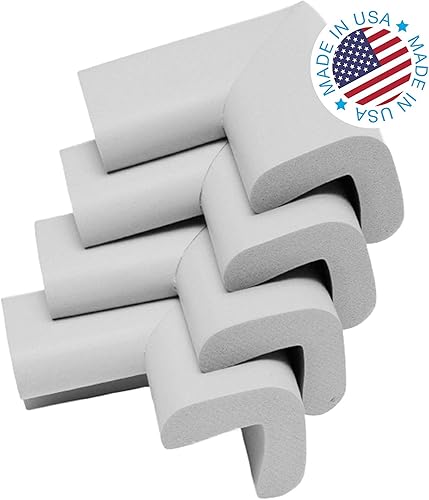 Miniatura 6 de KidKusion Cojín de esquina de seguridad de 4 piezas paquete de 4 unidades protector de esquina a prueba de niños fabricado en Estados Unidos Negro,