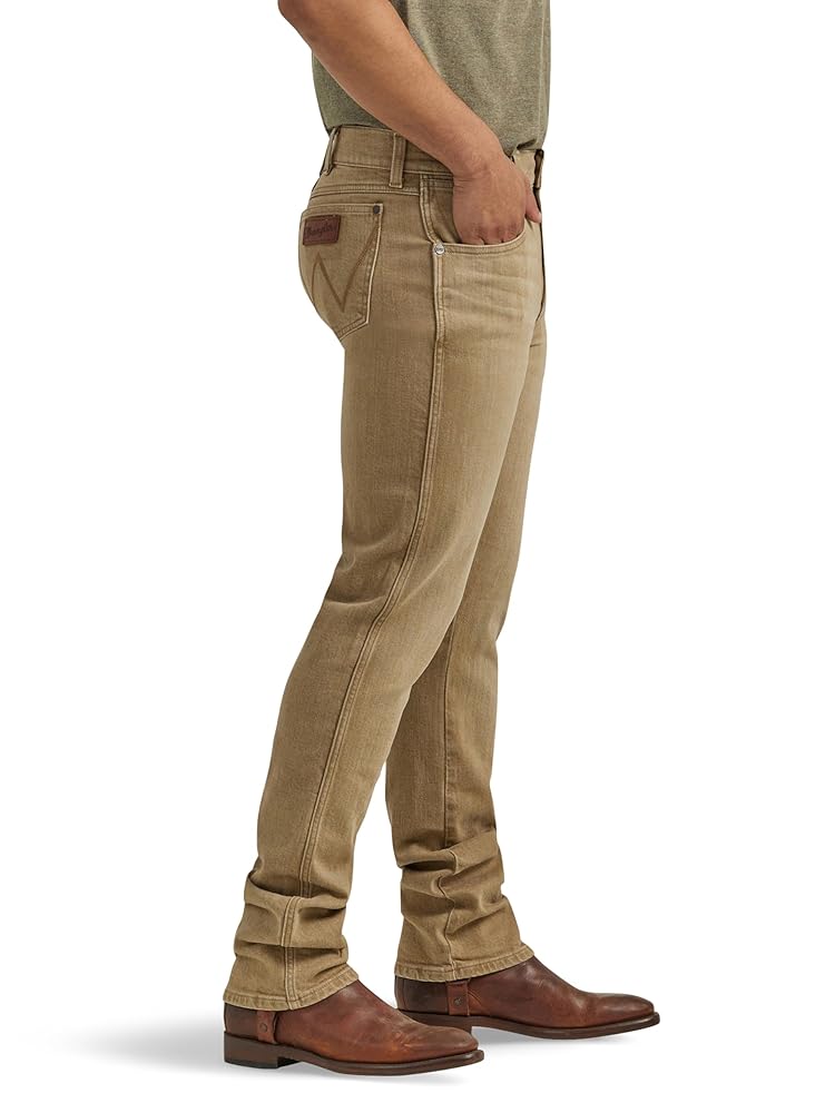 Wrangler Men's Retro Slim Fit Straight Leg Jean, Saddle at