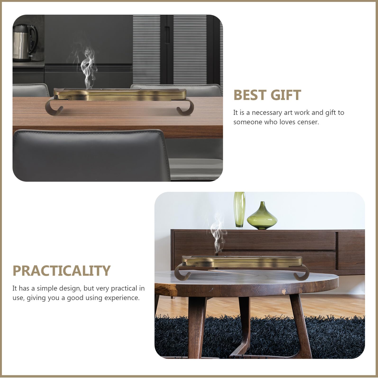 TOYANDONA Weihrauchräuchergefäß aus Zinklegierung Aromatherapie Räucherstäbchenhalter mit Klassischem Detaildesign für Küche und Yoga Raum als Elegante Wohnkultur