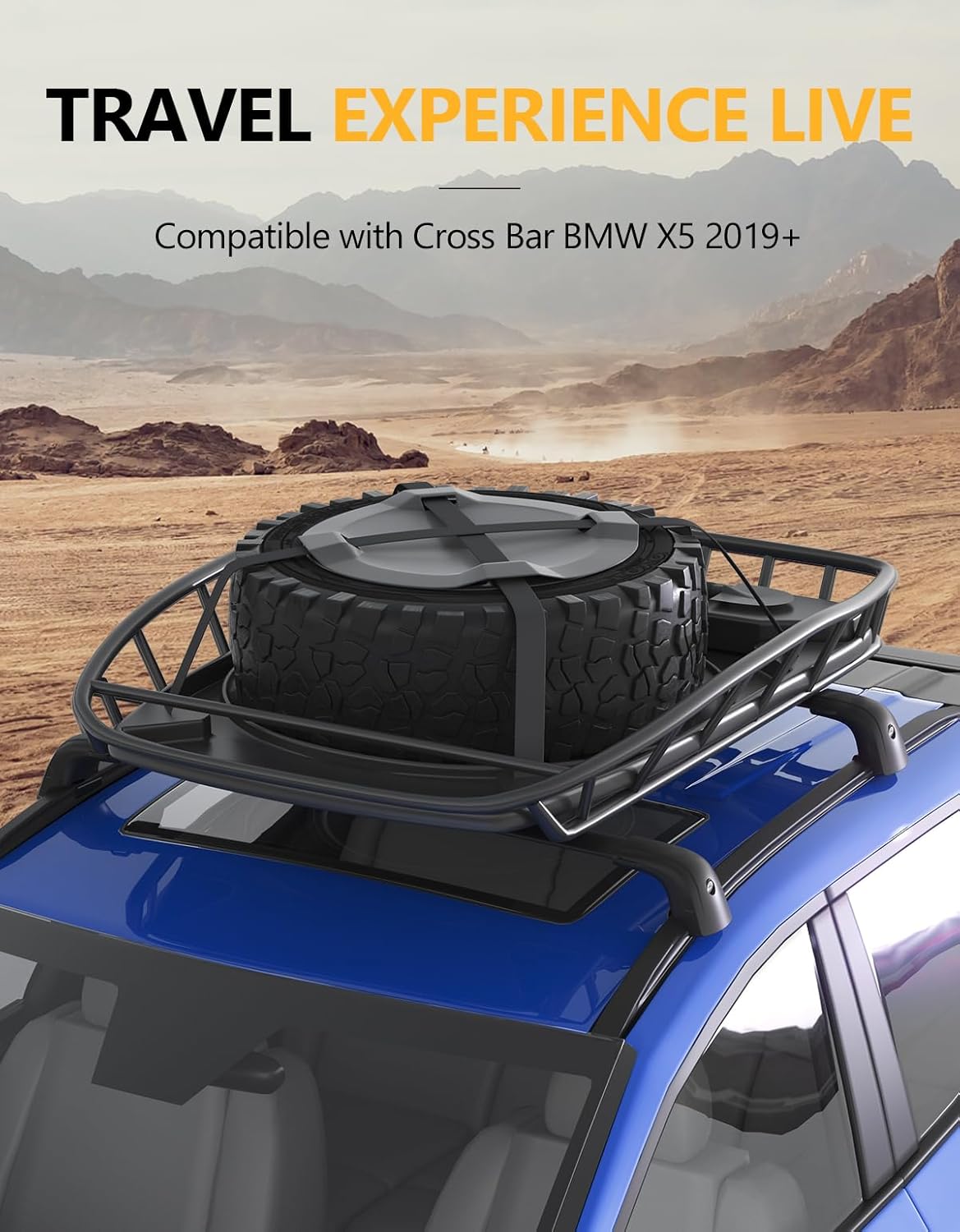 Tuyoung Lockable Aluminum Roof Rack Cross Bars for BMW X5 G05 6