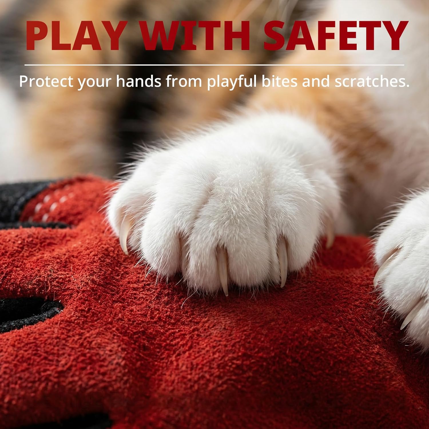 vclpower Animal Handling Gloves Size M Fit for Women & Small Hands Bite Proof Double Leather Reinforced Padding Dog,Cat Scratch,Bird Handling Falconry Gloves Grabbing Reptile Squirrel Snake Bite 16in