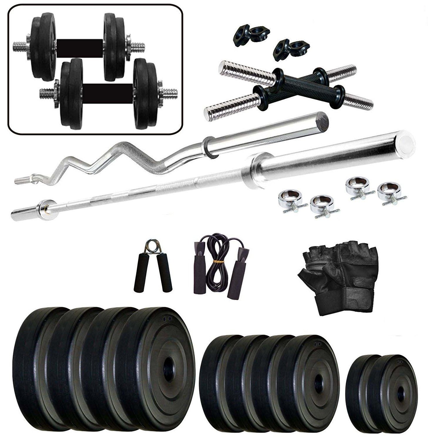 BODY MAXX PVC Home Gym Set with Accessories, 20 and 24kg (B07CTKFQ6V) Amazon Price History, Amazon Price Tracker