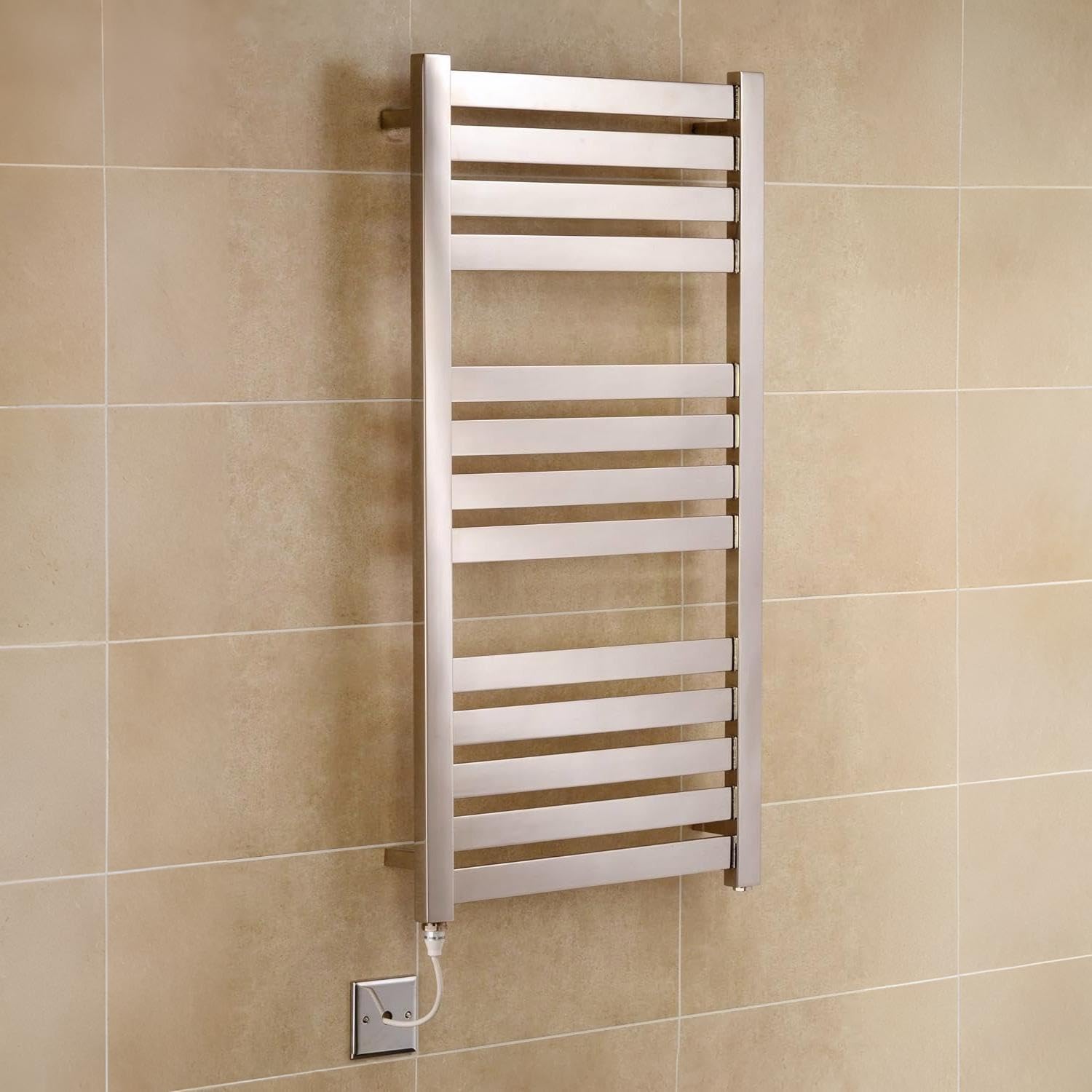 Manissa Mirror Polished Stainless Steel Vas 500 X 1165Mm Electric Designer Stainless Steel Towel Warmer Mirror Polished Finish