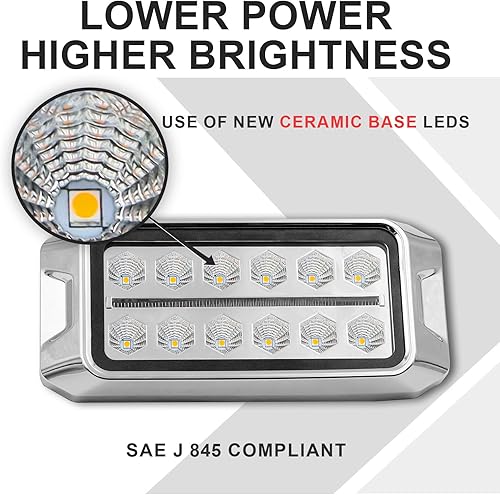 Miniatura 2 de Agrieyes Luces estroboscópicas ámbar 2 en 1, con luz de posición blanca, luces intermitentes de montaje en superficie de 12 W para vehículos, luces