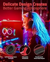 Vista 5 de G9400 Gaming Headset for PS4 PS5 PC Xbox One Controller Noise Cancelling Over Ear Headphones with Mic Bass Surround Sound Memory Earmuffs Wired
