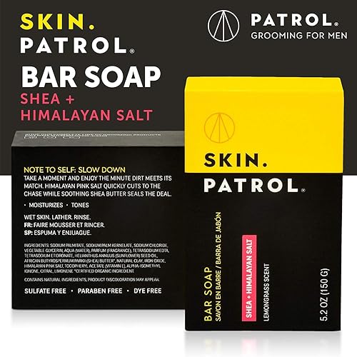 Miniatura 2 de Skin Patrol - Jabón de barra de manteca de karité y sal del Himalaya, sin sulfatos, sin parabenos, 5.2 onzas 5.29 oz, paquete de 3