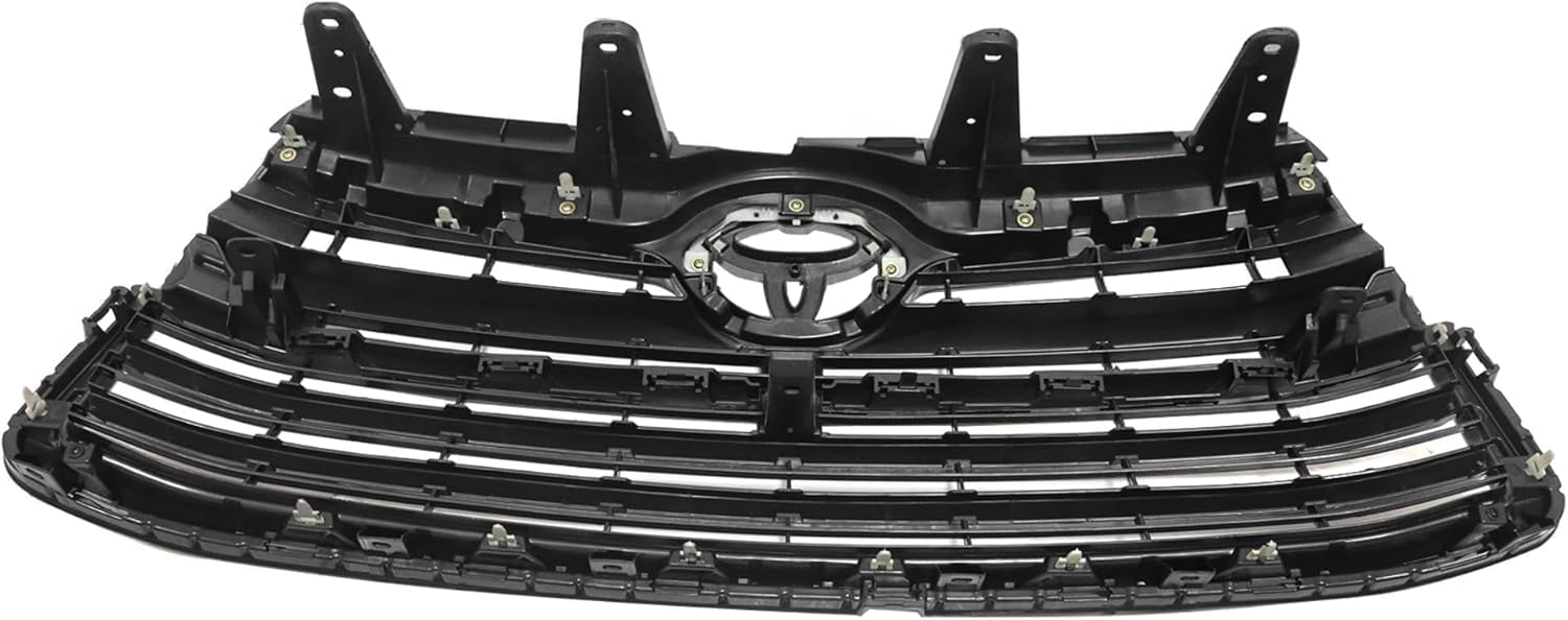GXARTS Gloss Black Upper Front Bumper Radiator Grille Grill 53102-0E040 Compatible with Toyota Highlander 2014 2015 2016