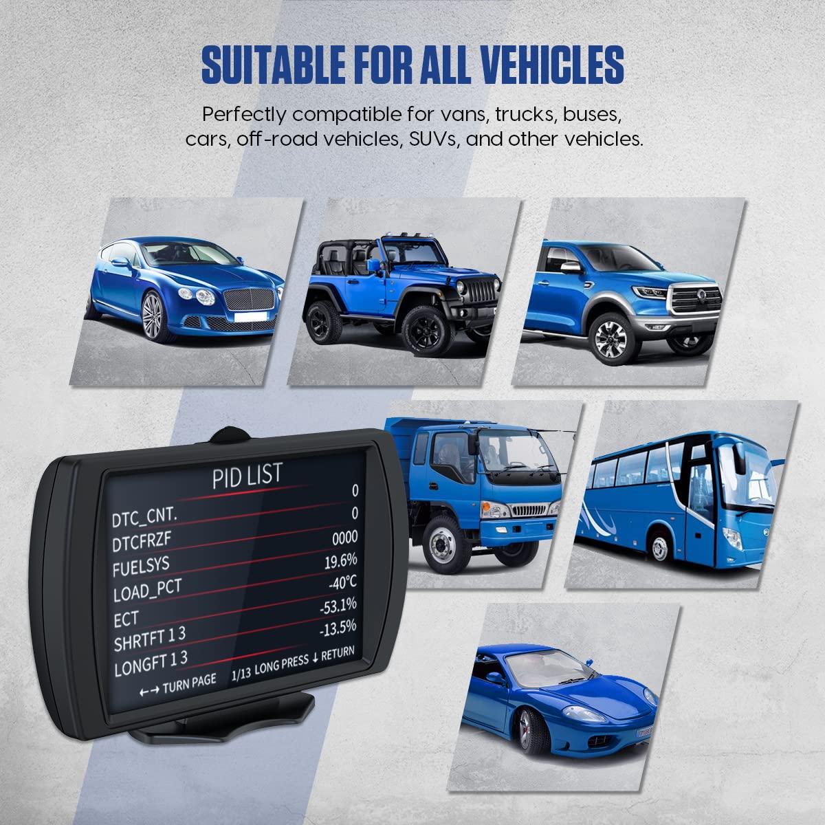 MR CARTOOL Inclinomètre numérique automobile M90 pour véhicule tout-terrain SUV