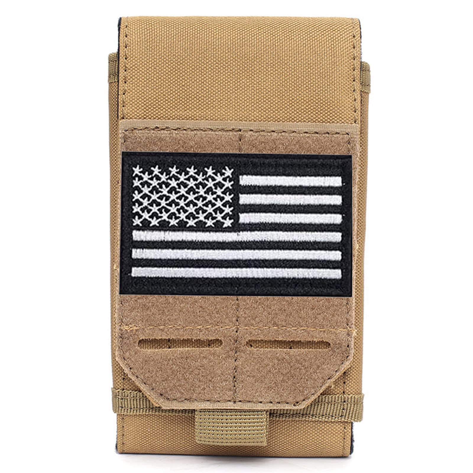 Tactical Phone Pouch, Small Molle Admin Pouches, Heavy Duty Waterproof Smartphone Case Holder for Vest Belt Waist (Coyote Tan)