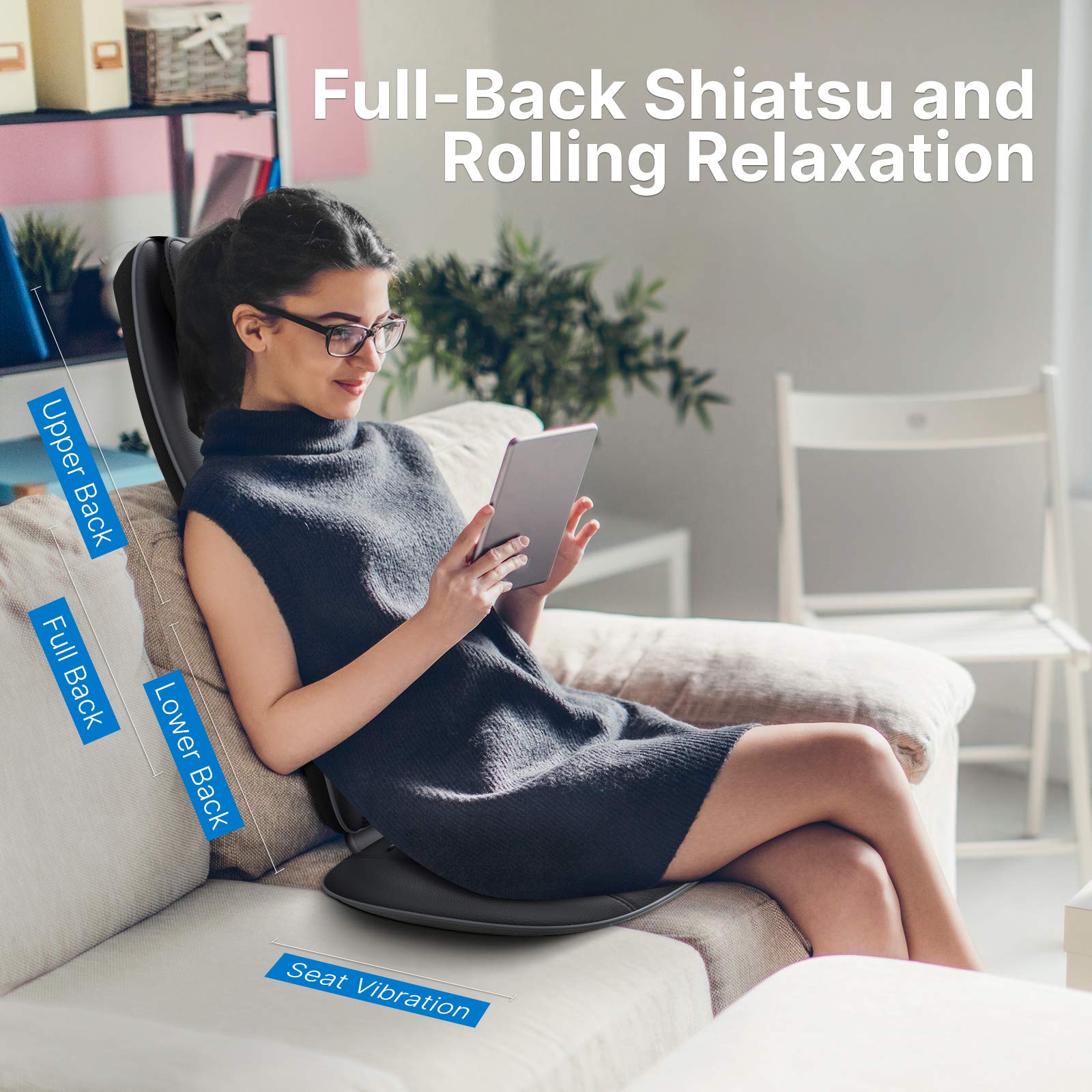 Buy RENPHO Back Massager with Heat, Shiatsu Massage Chair SShaped