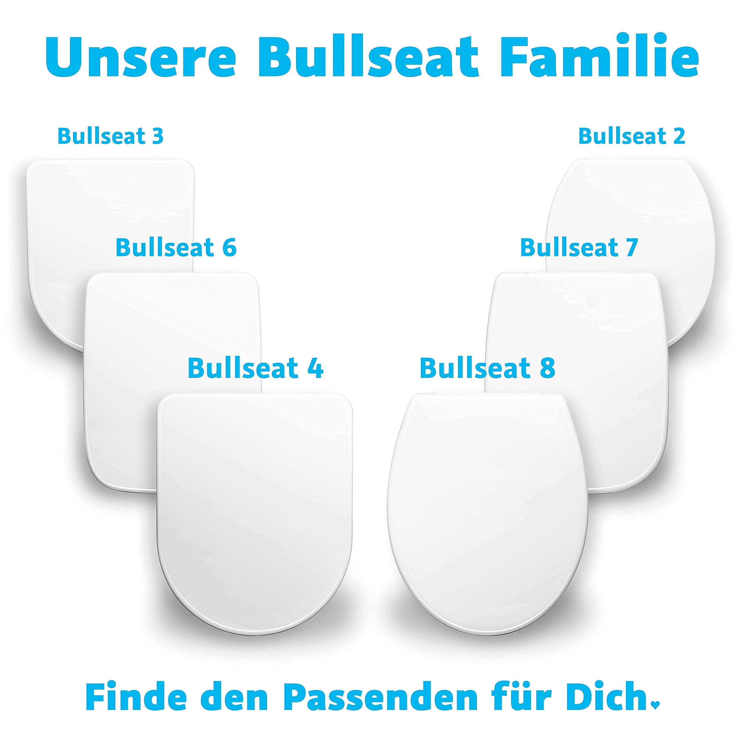 Bullseat 4.1 deska sedesowa w kształcie litery D, wolnoopadająca, zdejmowana, prosta do czyszczenia, deska sedesowa nakładająca się na siebie, wysokiej jakości tworzywo duroplast, biała