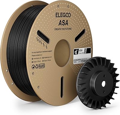 18 – ELEGOO ASA Filament 1.75mm Black 1KG, UV & Weather Resistant 3D Printer Filament for Outdoor Functional Parts, High Impact Strength Engineer…