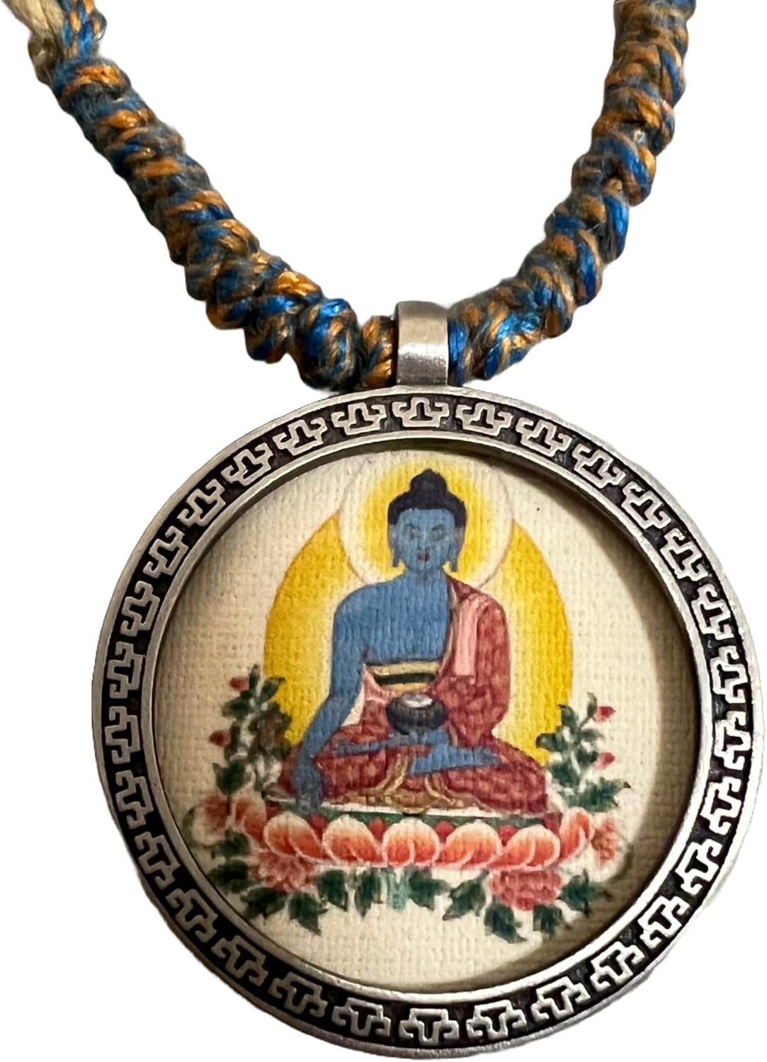MollyBoxStudio Tibet Tibetan Buddhism Buddhist Necklace Buddha Pendant Scripture Amulet Vajra Necklace Gift Idea For Parent
