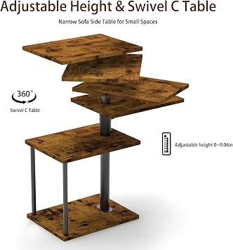 Faesun Swivel Nightstand and Swivel Side Table Bundle