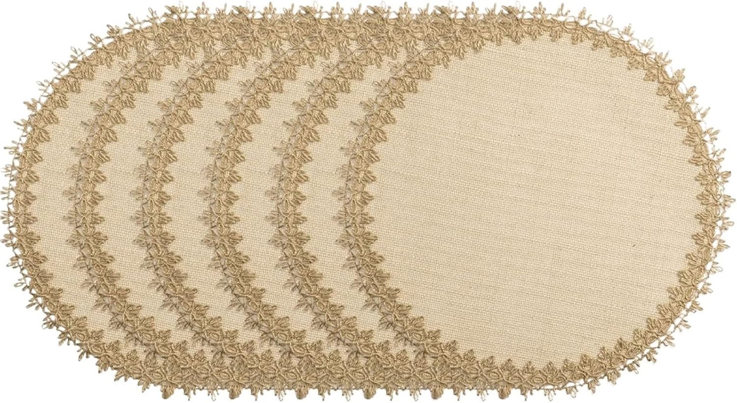 Burlap Round Braided Placemats Set of 6,15 Inch Heat Resistant Jute Table Mats Farmhouse Woven Fabric Natural Place Mats