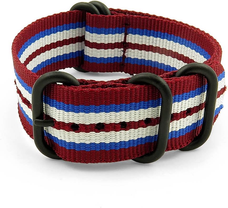 StrapsCo NATO Strap Ballistic Nylon Watch Band w/ 5 Rings