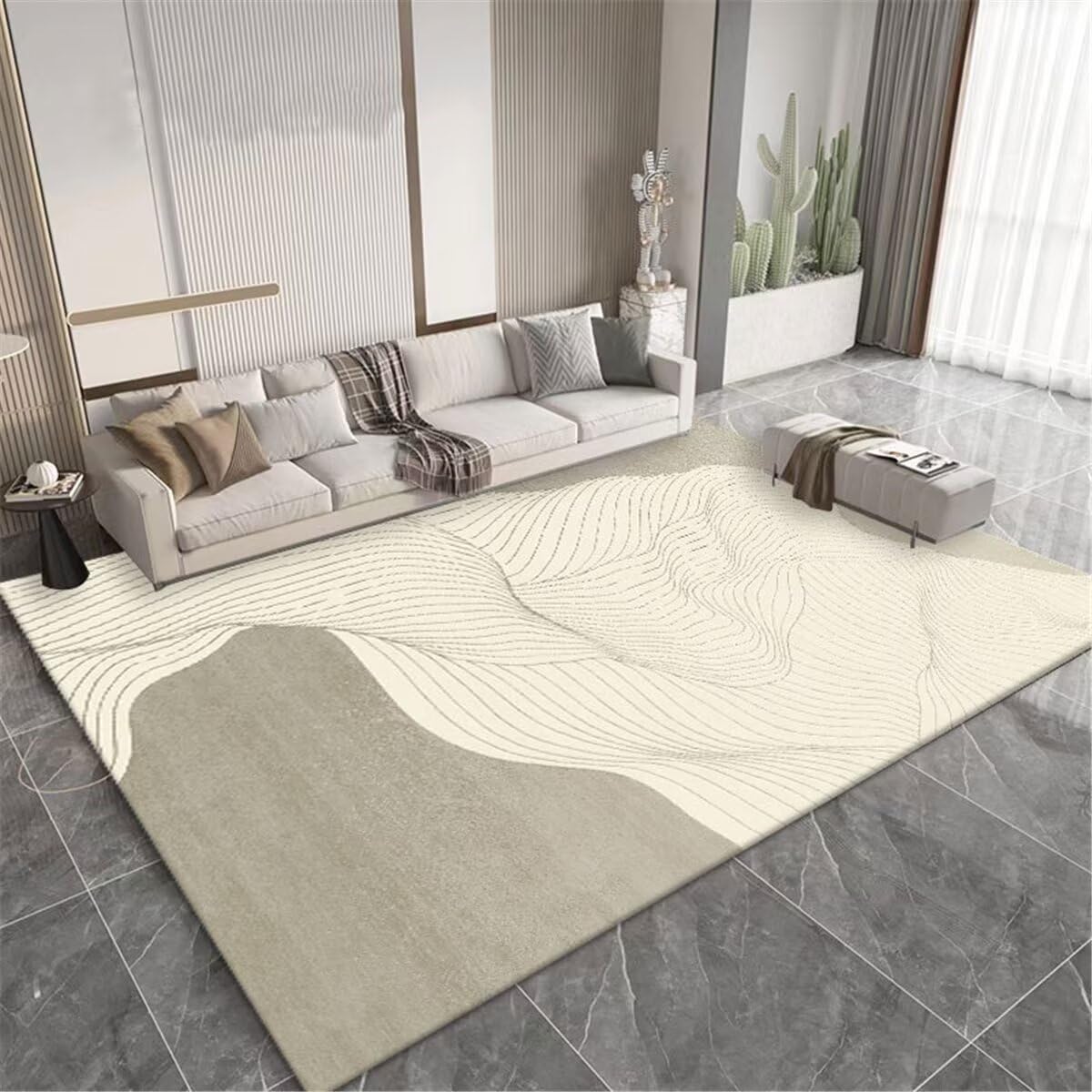 Tapis de chambre anti-usure et décoloration gris pour sol et chaise