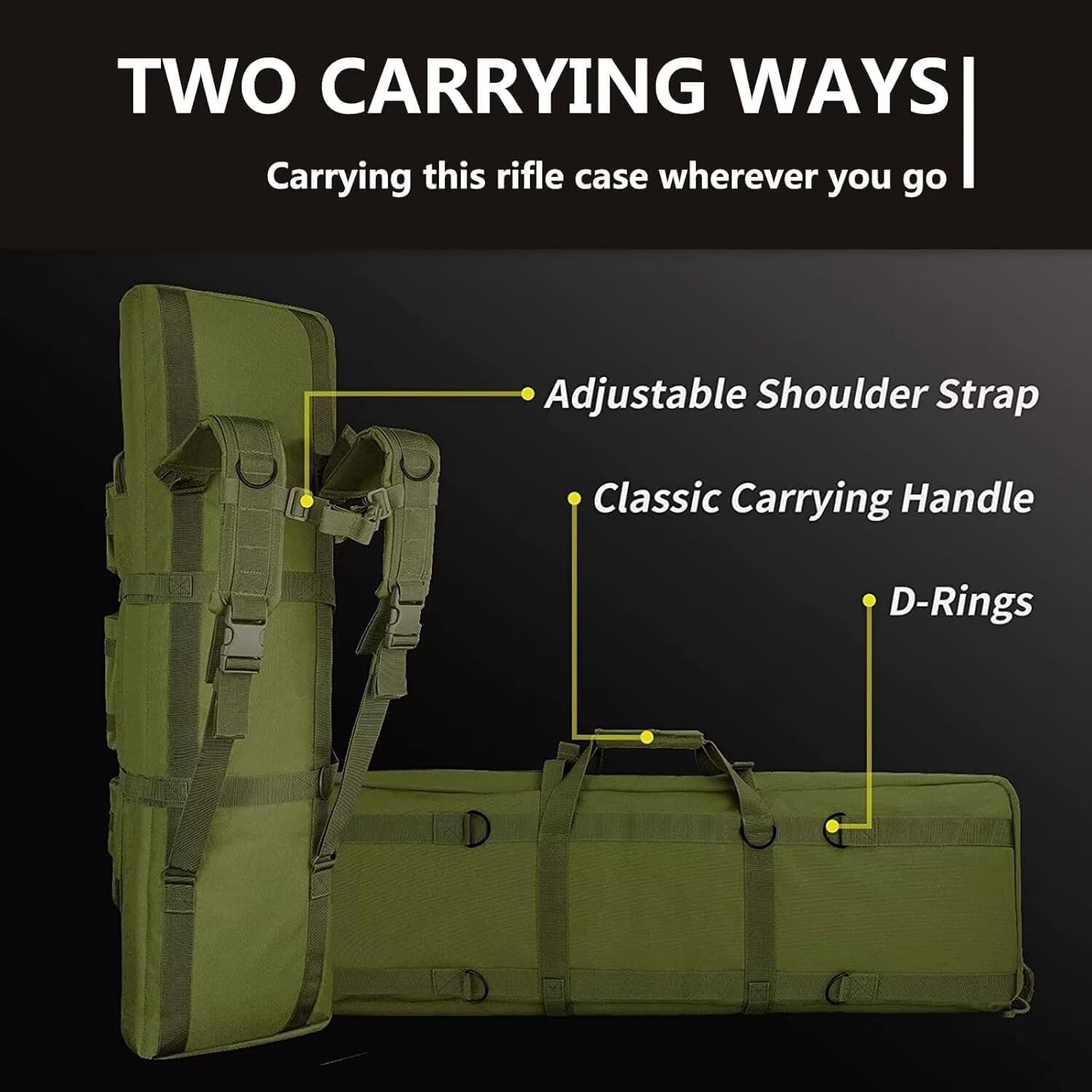 Générique Imperméable À l'eau Housse Carabine,Housse De Protection Carabine Transport avec Poignées Bandoulière,Sacoche Tactique,Carabine A Plomb pour Adultepour Chasse Militaire De Pêche Sac Dos