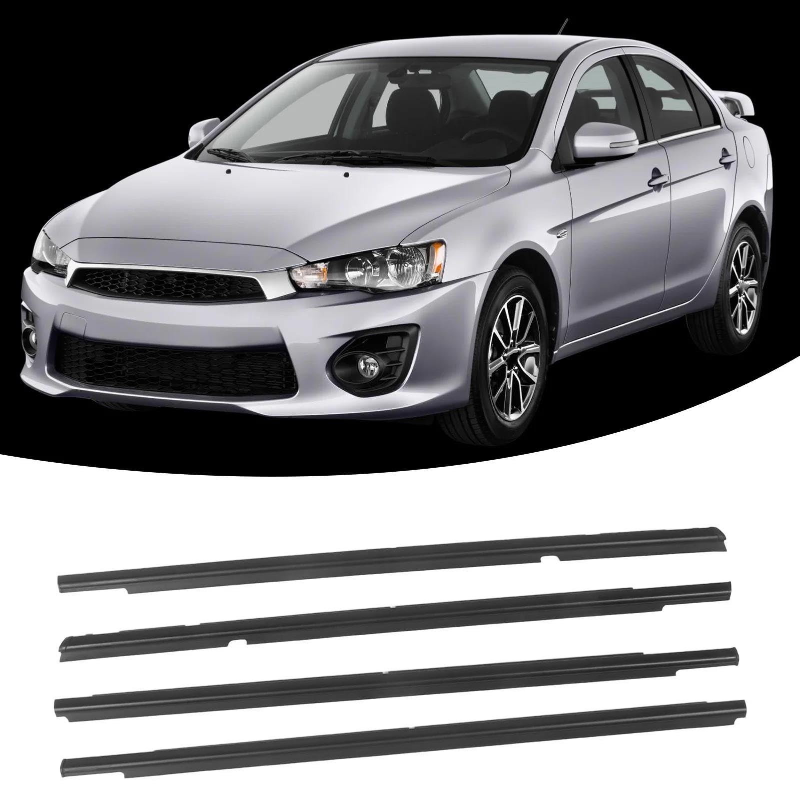 Striscia Tenuta Portiera 4 Pezzi Guarnizione Portiera Auto 5727A005 Cinghia Finitura Modanatura Lunotto Anteriore E Posteriore Per Mitsubishi Per Lancer 2008-2017 Guarnizioni