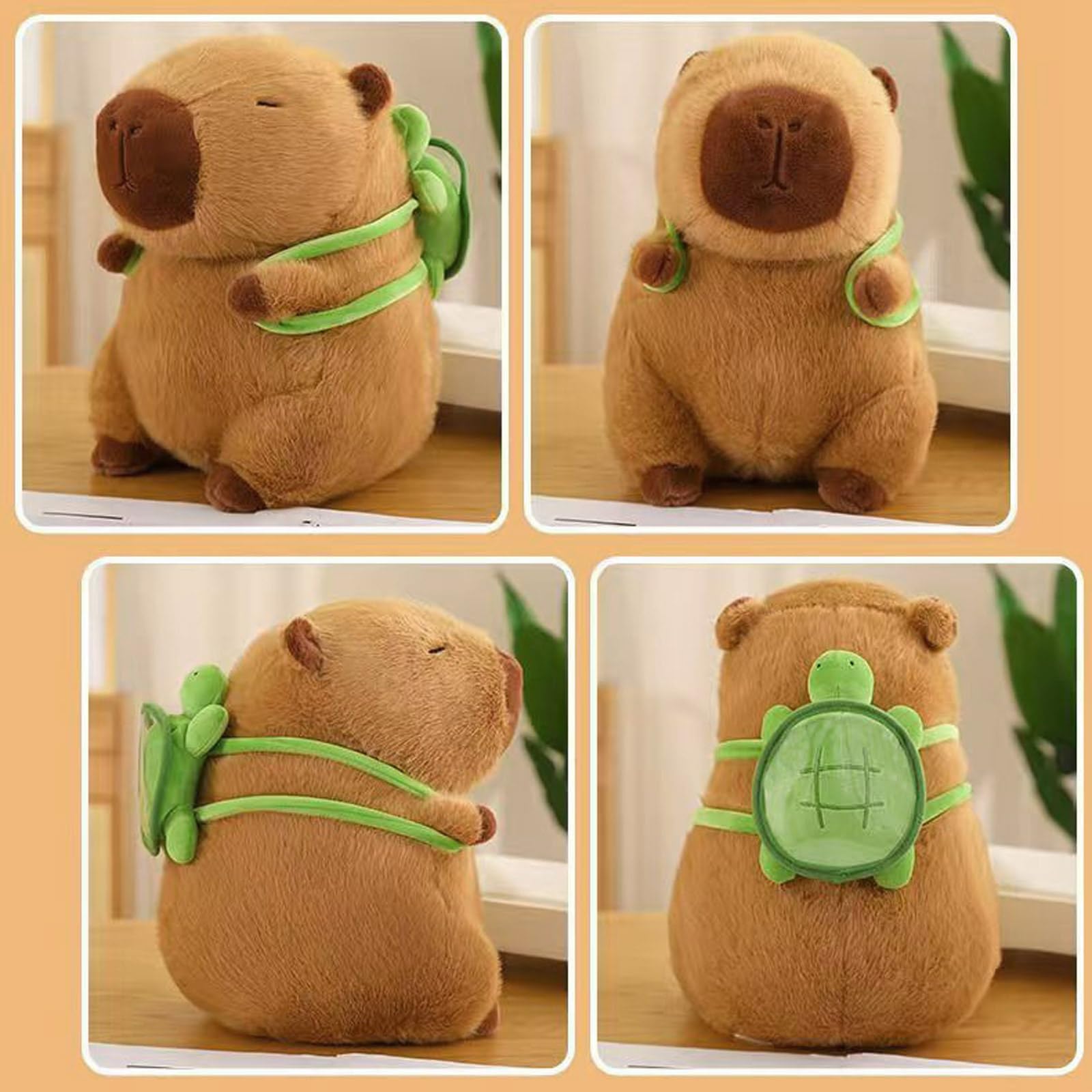 Meriviva 23cm Capybara Plush Toy, Cute Capybara Stuffed Animal Plushies, Soft Capybara Toys for Kids Gift Home Decoration (Turtle) - Image 2