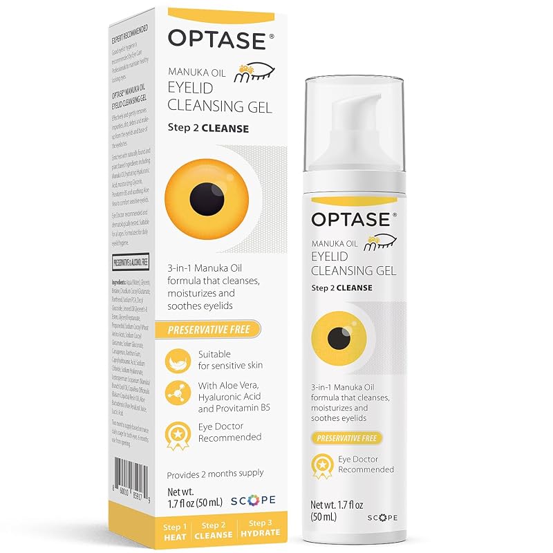 Optase Gel de Limpeza para Pálpebras com Óleo de Manuka e Ácido Hialurônico, 50 mL
