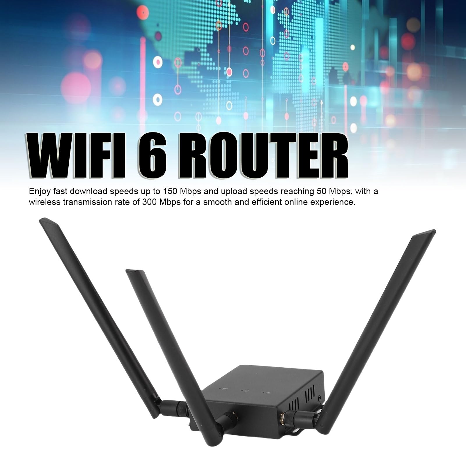 ASHATA Bezprzewodowy Router 4G LTE z Gniazdem Karty SIM, Bezprzewodowy Mobilny Hotspot Wi-Fi CPE 300 Mb/s z 3 Antenami Wersja Europejska Obsługa do 32 urządzeń dla Pojazdów Ciężarowych