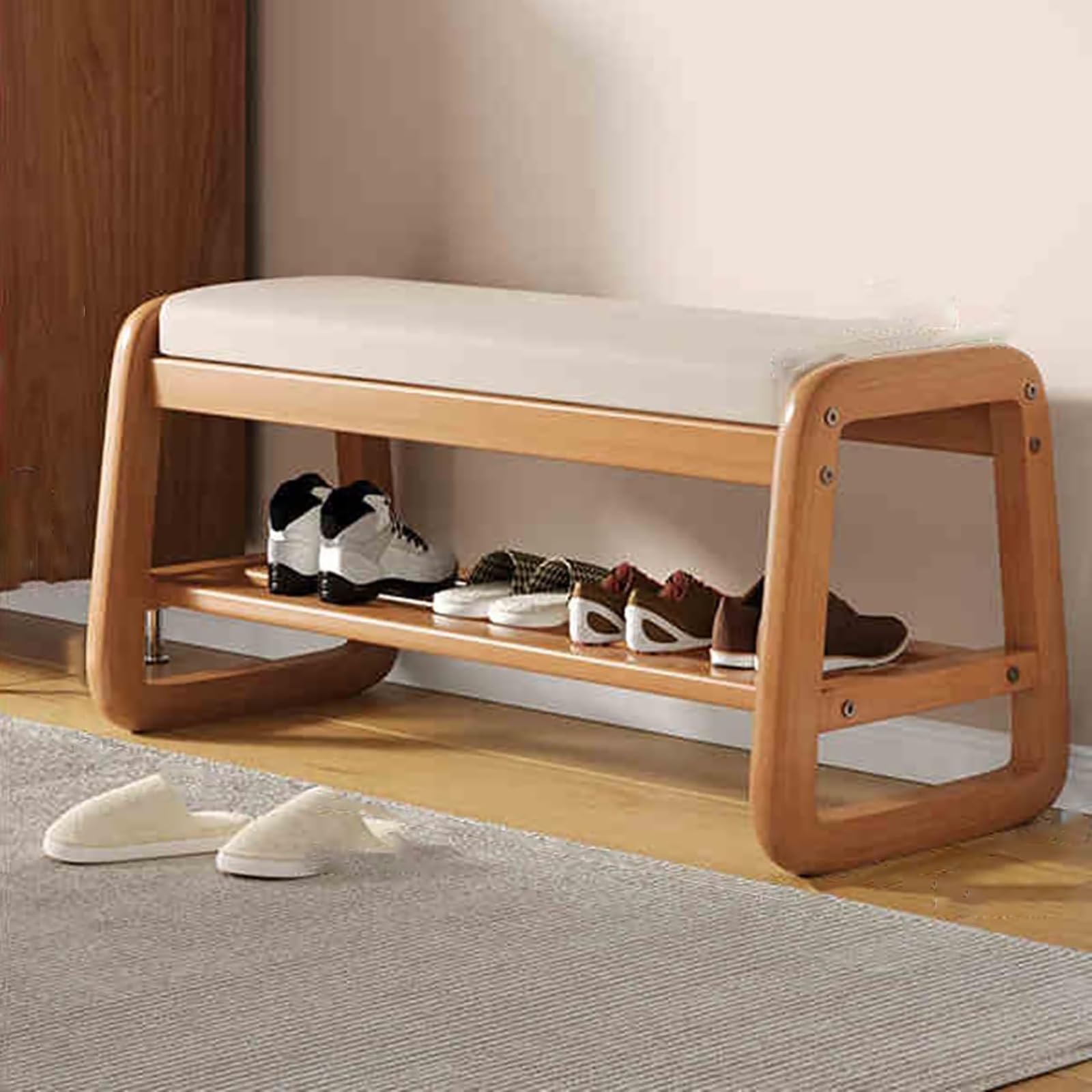 Banc à chaussures pour couloir étroit | Fini le désordre avec ce meuble en bois 55 cm