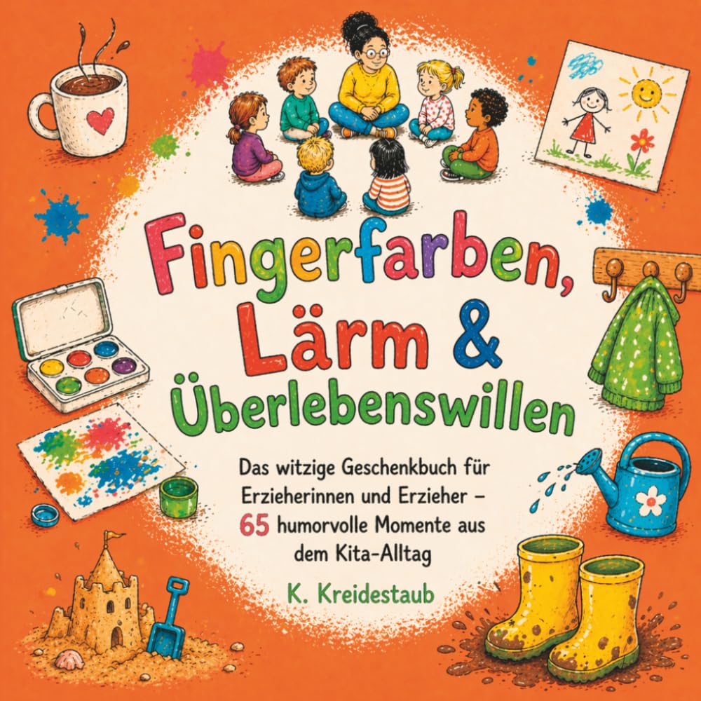 Fingerfarben, Lärm & Überlebenswillen: Das witzige Geschenkbuch für Erzieherinnen und Erzieher – 65 humorvolle Momente aus dem Kita-Alltag: Lustiges ... zum Geburtstag, Abschied und Weihnachten