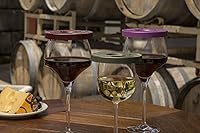 Vista 3 de (R Tuscan Juego de 6 cubiertas para copas de vino en hermosos colores terrosos para proteger tu copa de vino de insectos e insectos