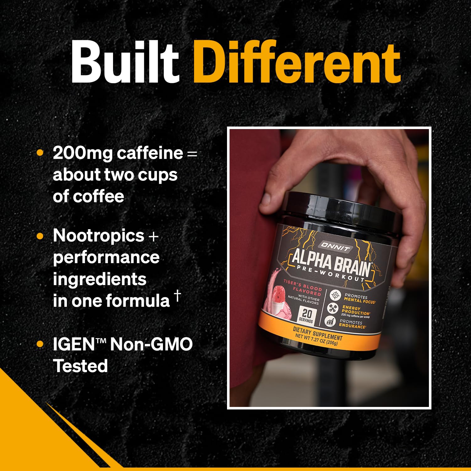 ONNIT Alpha Brain Pre-Workout Powder for Focus, Tigers Blood, 20 Servings — Amazon image 5