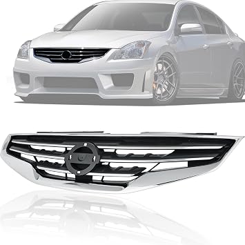 Front Grille Grill Assembly With Chrome Shell Molding Compatible With 2010 2011 2012 Nissan Altima SEDAN & 2010-2011 Hybrid 62070ZX00A NI1200236