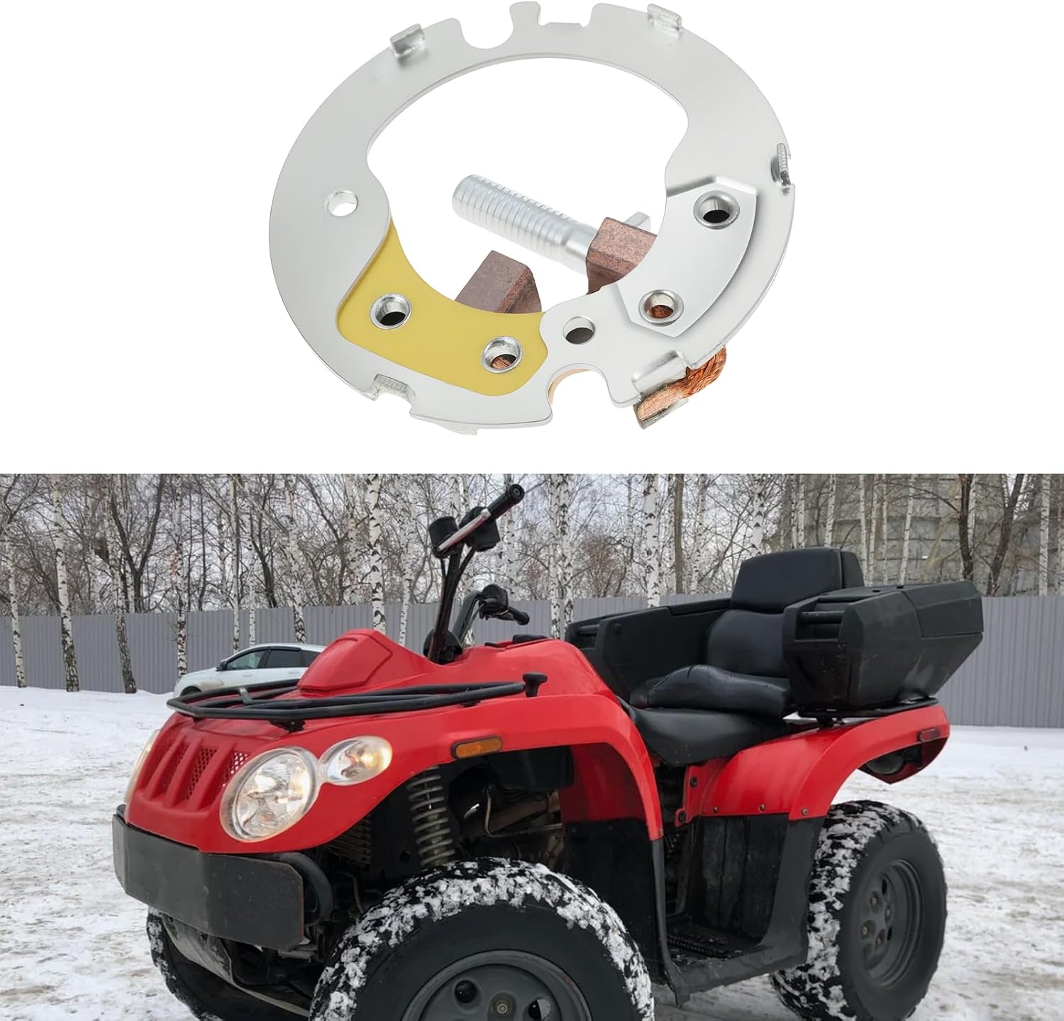 ECSiNG 2pcs ATV Starter Carbon Brush Compatible with Arctic Cat 375 400 Compatible with Suzuki LT‑A400 LT‑F400 Compatible with Eiger KingQuad