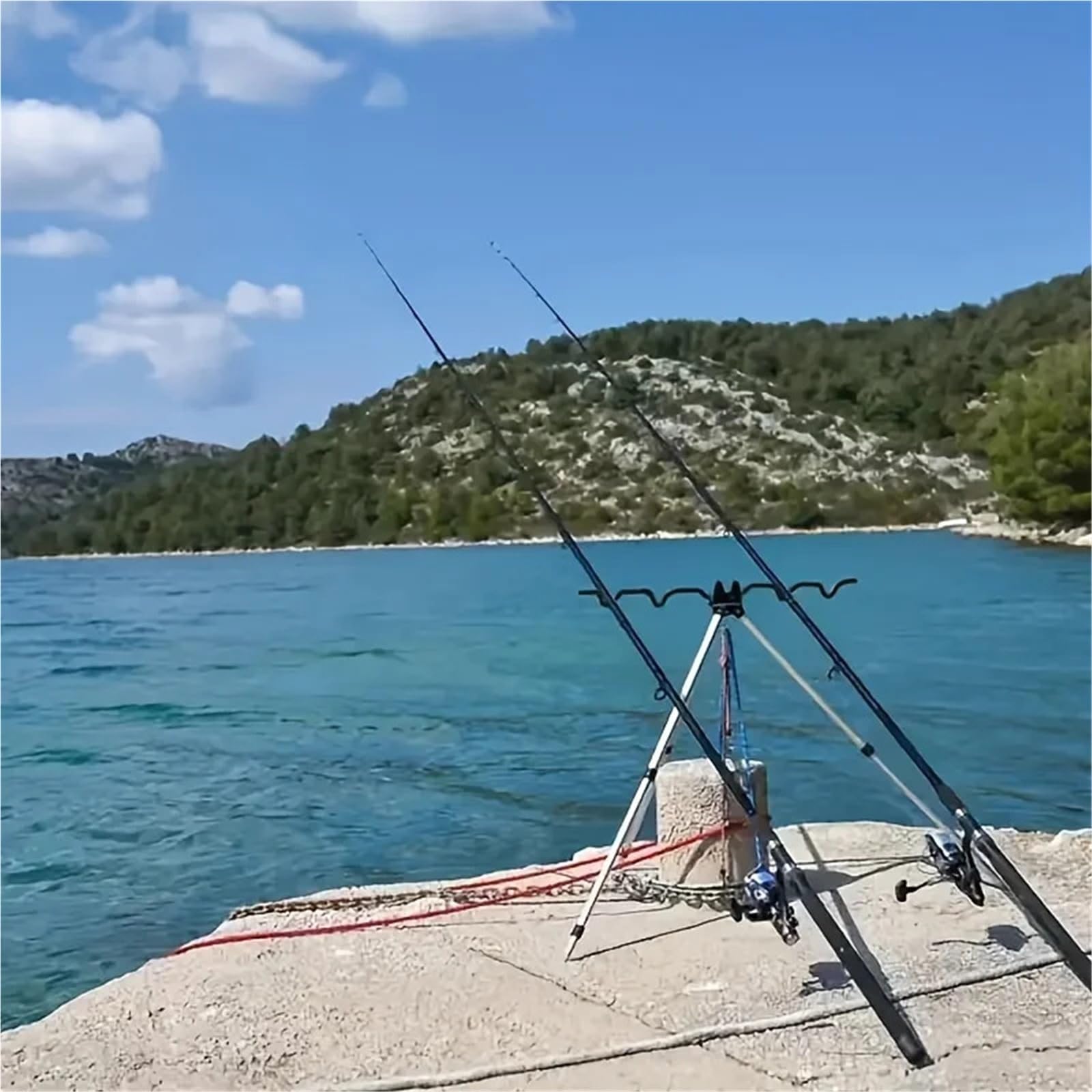 Porta Canna da Pesca Supporto telescopico in Lega di Alluminio da 1 pz for canne Pesca in Mare Triangolare for Supporto for Fusione for la con l'amo