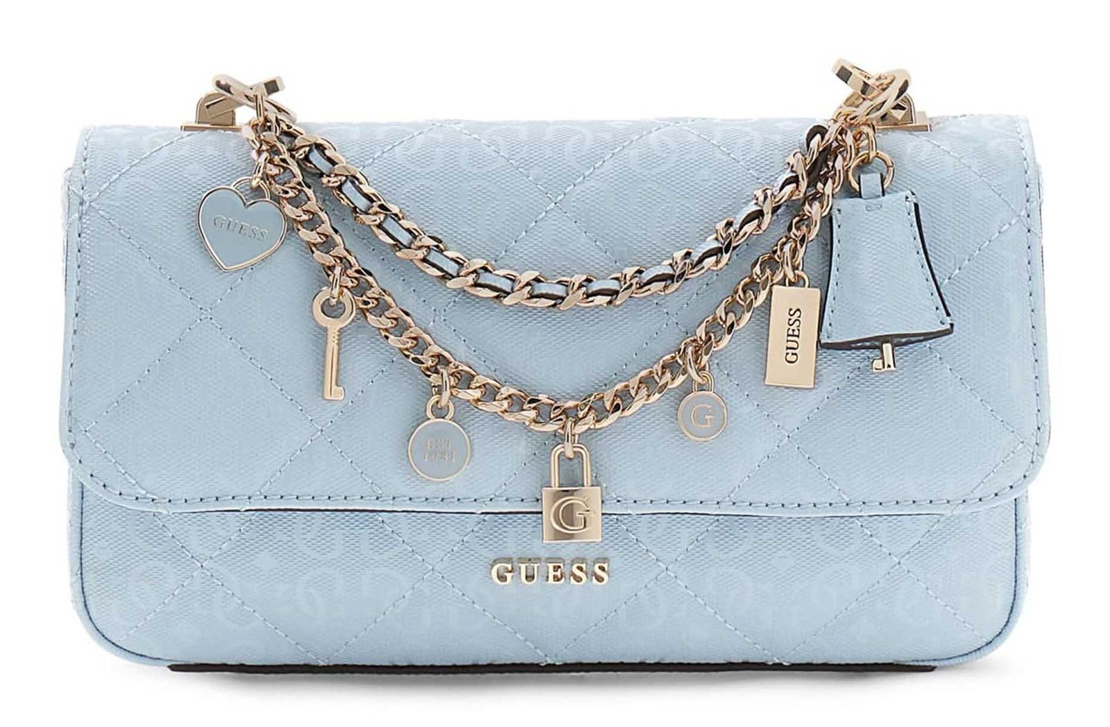 GUESS bolso bandolera Libby Flap Crossbody Bag Aqua azul claro