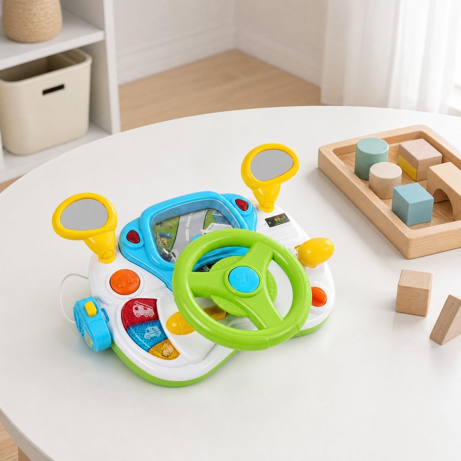 Gioco di Guida con Specchietti Luminoso | Alimentato a Batteria, Design Compatto da Tavolo, Giocattolo con e Suoni, per Cameretta