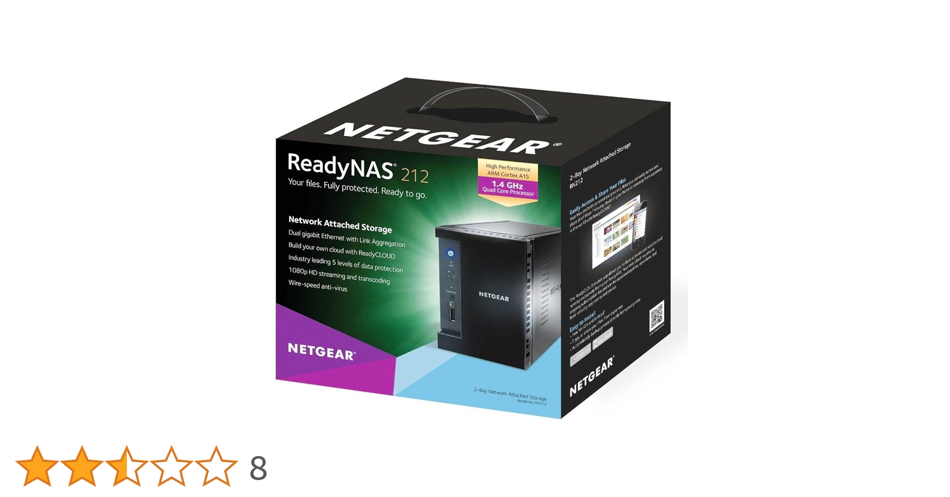 Netgear ReadyNAS 212 RN21200-100INS 2-Bay Diskless Network