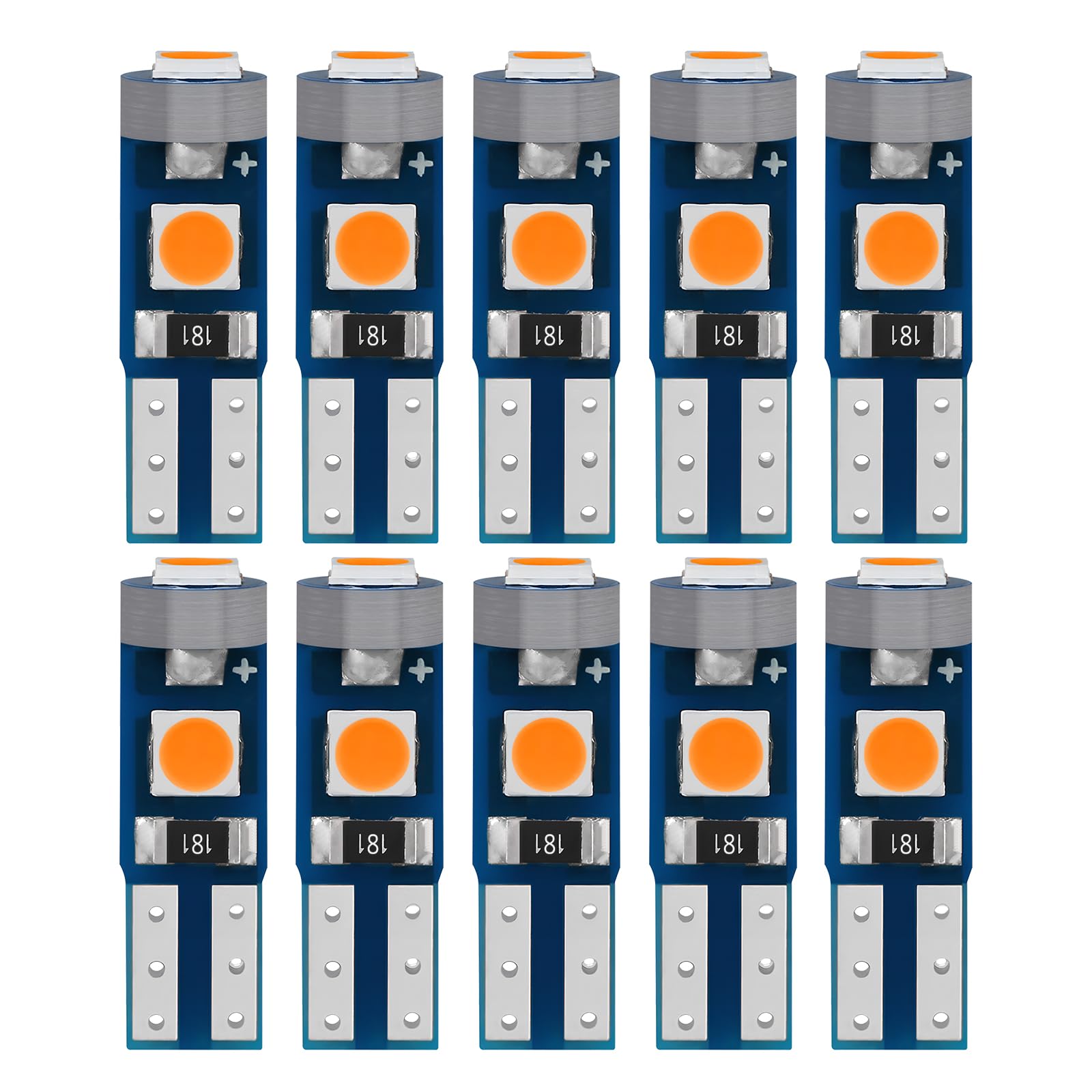 JRQLOV 10PCS T5 PC74 PC37 Socket 3030 37 74 3SMD LED Yellow High Brightness Display Light Bulb for Gear Shift Light Dashboard Instrument Panel Gauge Cluster Light Center Console Light Indicator Light