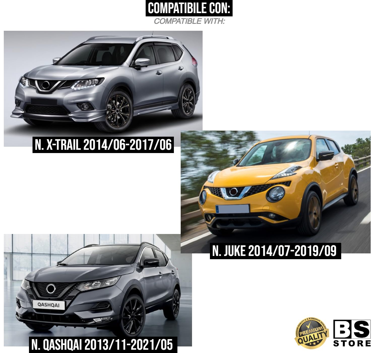 BSSTORE Calotta Specchietto Retrovisore Nero Lucido Compatibile Con QASHQAI | JUKE | X-TRAIL (Destra - Lato Passeggero)