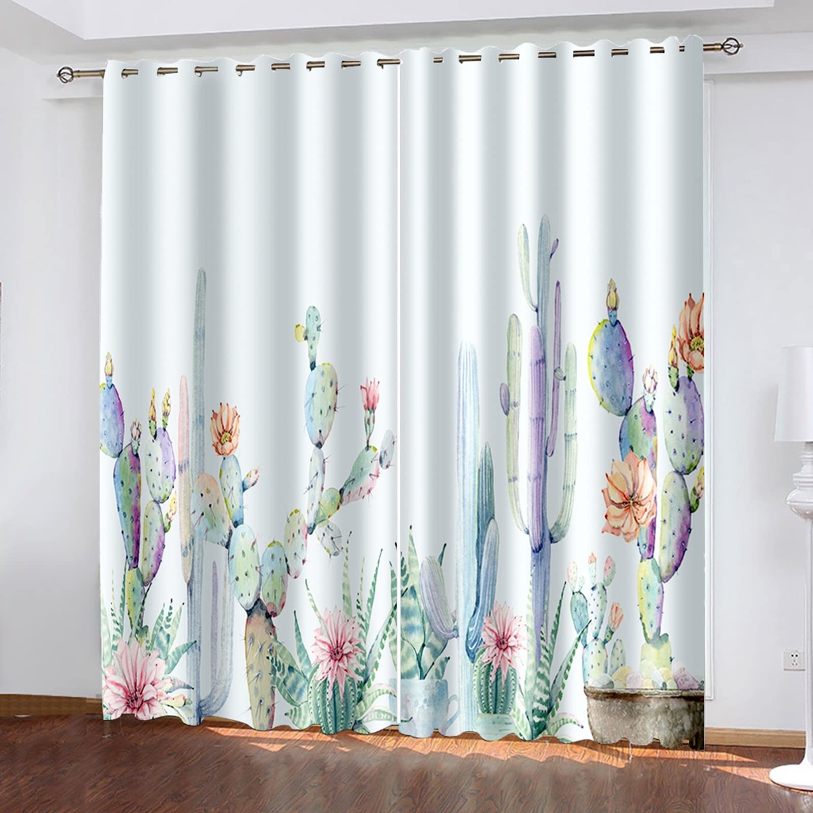 AMDXD Cortina infantil blanca, cortinas opacas, actus - Cortina de poliéster 264 x 115 cm