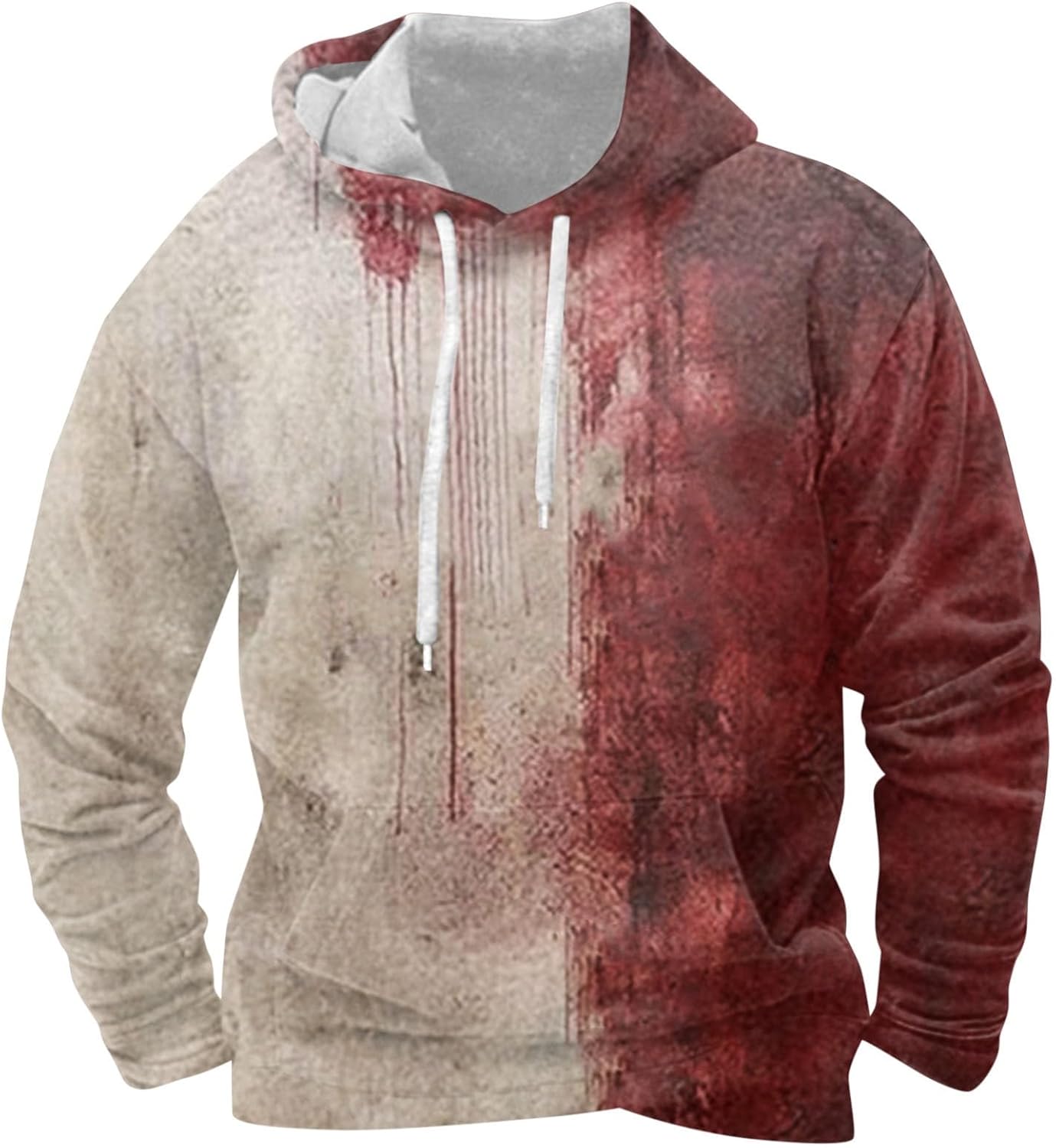 Sweat à Capuche Halloween Homme - Imprimé Éclaboussures De Sang - Style Gothique Effrayant
