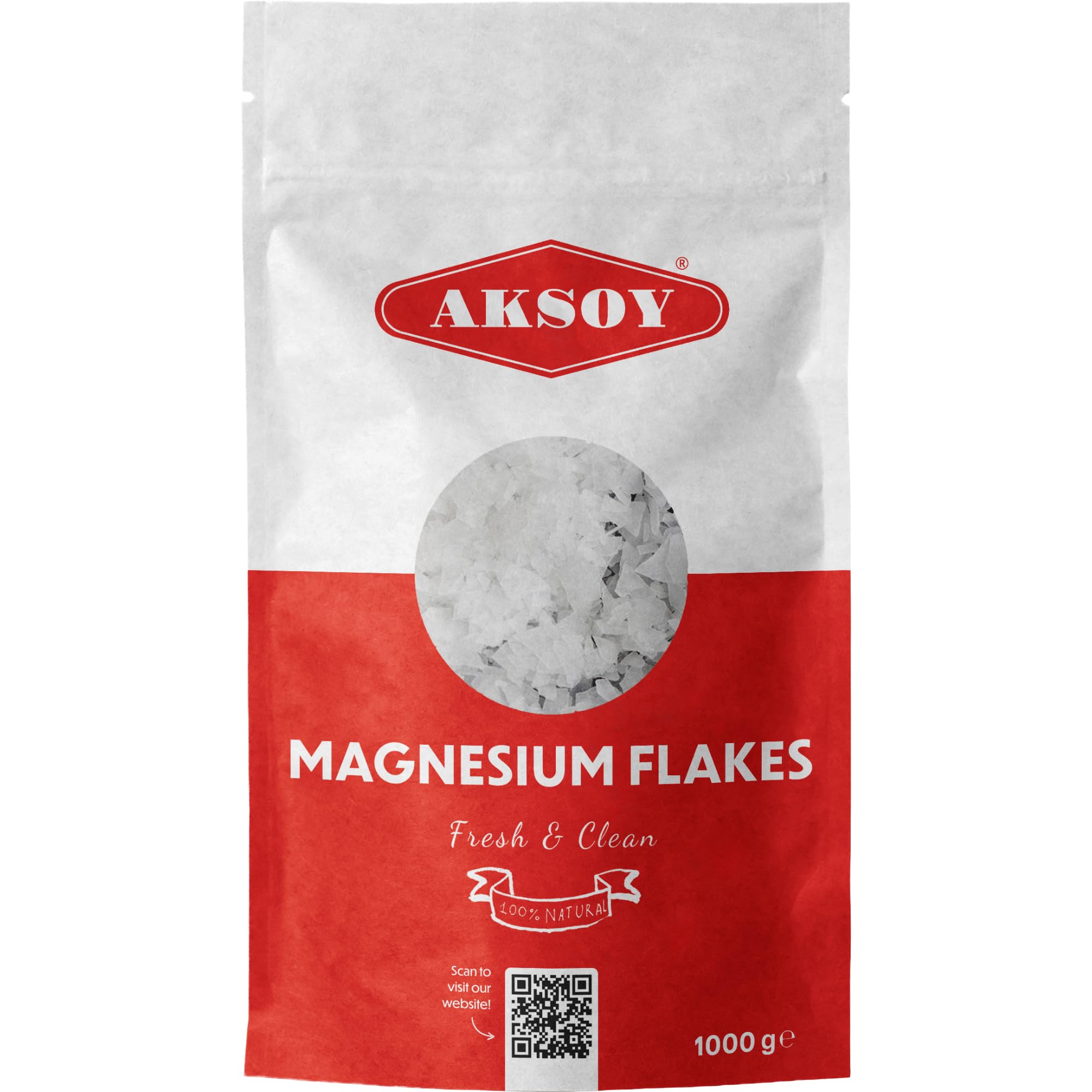 Aksoy Magnesium Flakes 1kg Pure Magnesium Chloride Bath Flakes for Muscle Relaxation, Joints & Recovery Ideal for Baths, Foot Soaks & Beauty Use