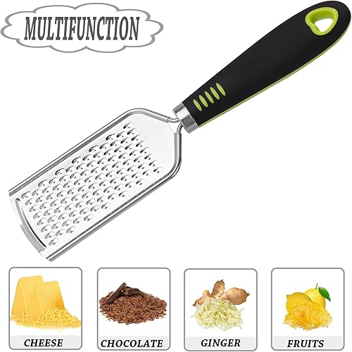 Miniatura 4 de uxcell Rallador de queso de acero inoxidable, rallador de queso con asa, rallador de queso de mano para queso parmesano, verduras, limón, chocolate,