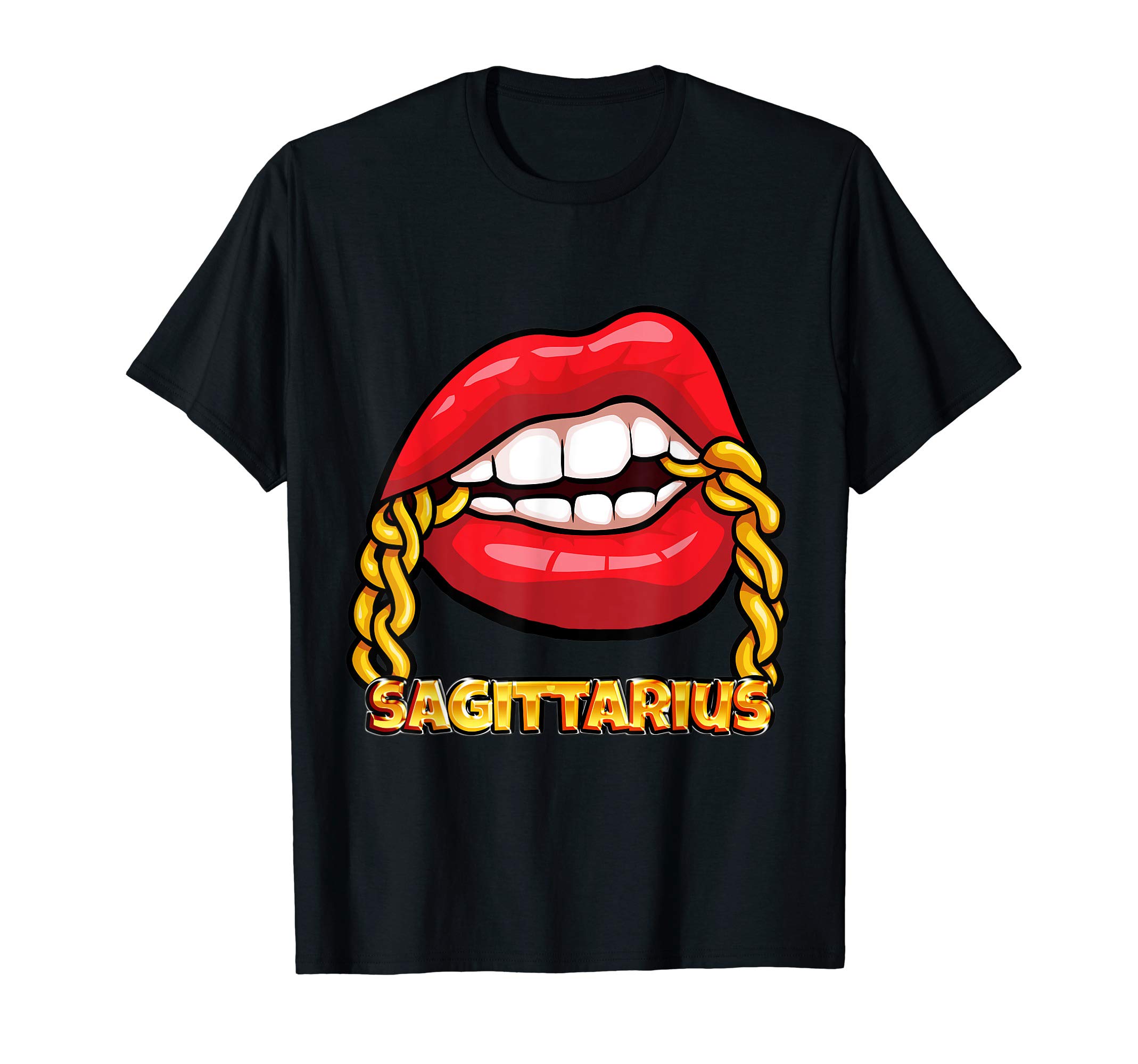 Juicy Lips Thick HipsJuicy Lips Gold Chain Sagittarius Zodiac Sign T-ShirtOEKO-TEX STANDARD 100